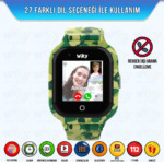 WikyWatch4S 5 yesil kamuflaj