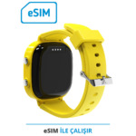 Wiky E-SIM'li Sarı 5E Akıllı Çocuk Saati 3 wiky 5e sari arka esim